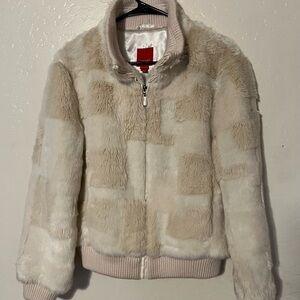 Esprit Faux Fur Jacket White Size Large
